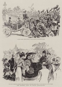 Het bezoek van de koningin aan South Kensington